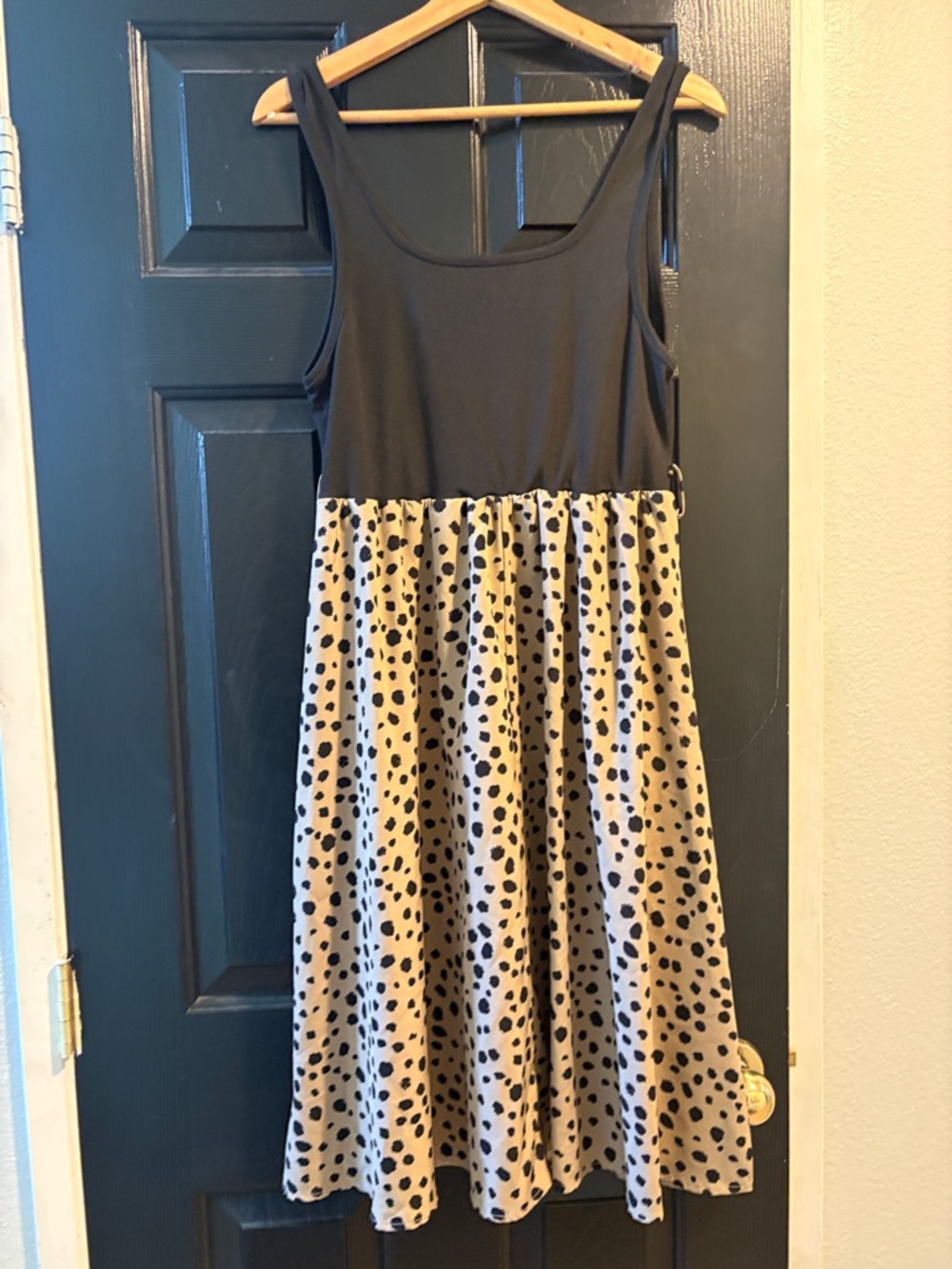 Black and Cream Spot Kids Dress